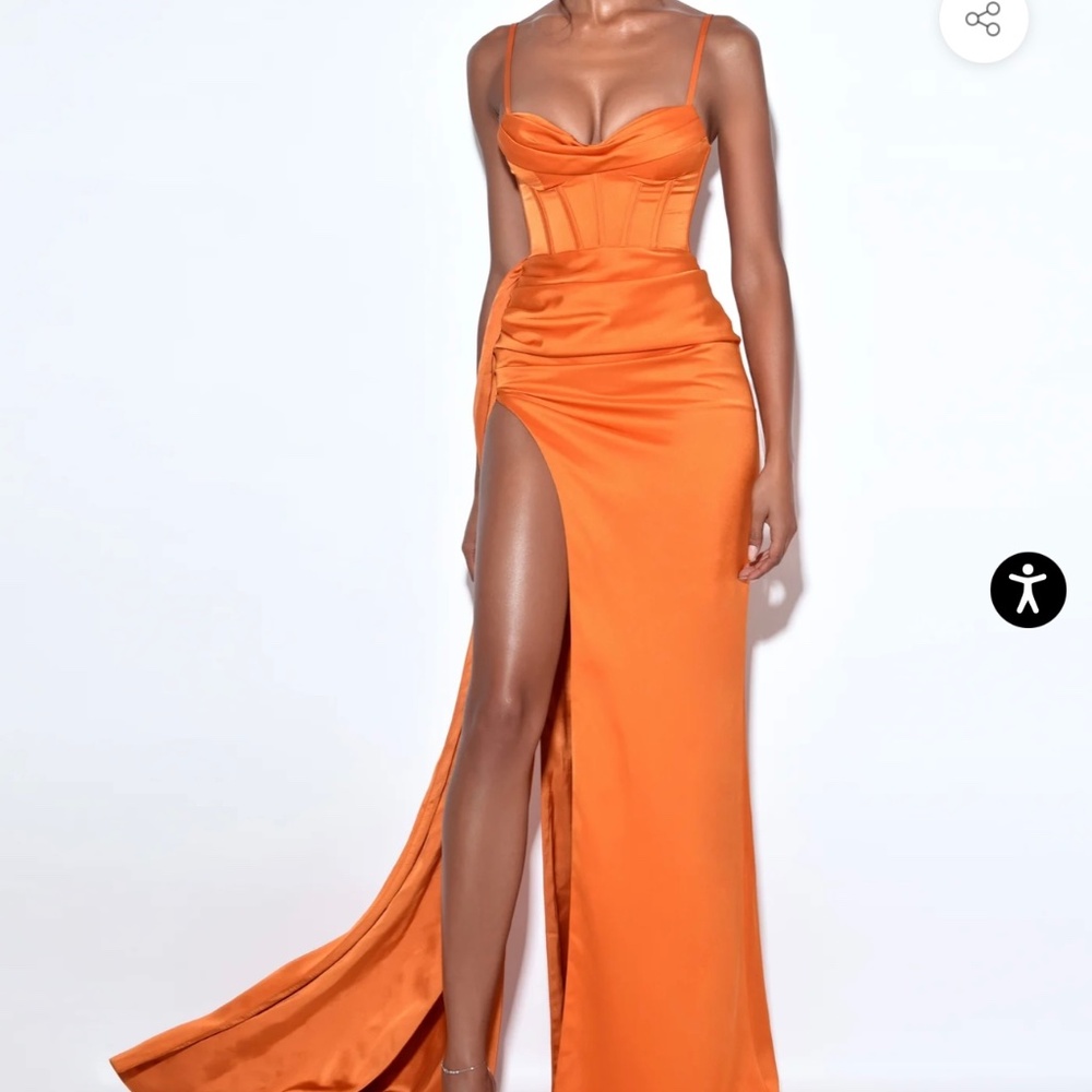 Miss Circle Orange Corset Dress